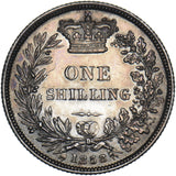 1858 Shilling - Victoria British Silver Coin - Very Nice