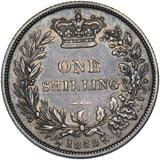 1858 Shilling - Victoria British Silver Coin - Nice