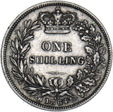 1864 Shilling (Die no. 42) - Victoria British Silver Coin - Nice