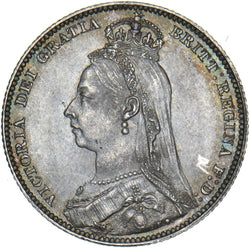 1892 Shilling - Victoria British Silver Coin - Very Nice