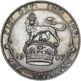 1907 Shilling - Edward VII British Silver Coin - Very Nice