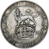 1910 Shilling - Edward VII British Silver Coin - Nice