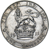 1911 Shilling - George V British Silver Coin - Very Nice