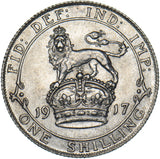 1917 Shilling - George V British Silver Coin - Very Nice