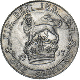 1917 Shilling - George V British Silver Coin - Very Nice