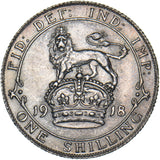 1918 Shilling - George V British Silver Coin - Very Nice