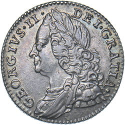 1757 Sixpence - George II British Silver Coin - Very Nice