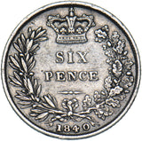 1840 Sixpence - Victoria British Silver Coin