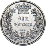 1846 Sixpence - Victoria British Silver Coin - Nice