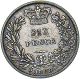 1853 Sixpence - Victoria British Silver Coin - Nice