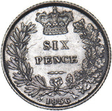 1856 Sixpence - Victoria British Silver Coin - Very Nice