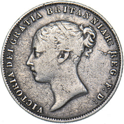 1859 Sixpence (9 Over 8) - Victoria British Silver Coin