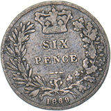 1869 Sixpence (Die no. 1) - Victoria British Silver Coin