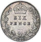 1908 Sixpence - Edward VII British Silver Coin