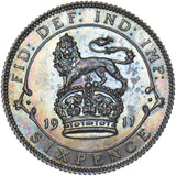 1911 Proof Sixpence - George V British Silver Coin - Superb