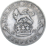 1917 Sixpence - George V British Silver Coin