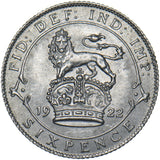 1922 Sixpence - George V British Silver Coin - Superb