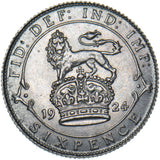 1924 Sixpence - George V British Silver Coin - Very Nice