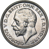 1928 Sixpence - George V British Silver Coin - Very Nice