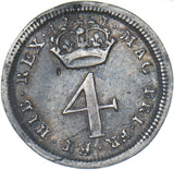 1727 Maundy Fourpence (Buckled flan) - George I British Silver Coin