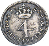 1729 Maundy Fourpence - George II British Silver Coin