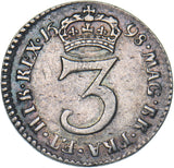 1698 Threepence - William III British Silver Coin - Very Nice