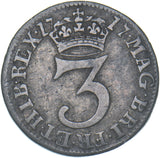 1717 Threepence - George I British Silver Coin - Nice