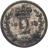 1872 Maundy Twopence - Victoria British Silver Coin - Superb