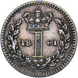 1861 Maundy Penny - Victoria British Silver Coin - Very Nice