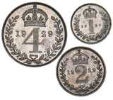 1929 Part Maundy Set - George V British Silver Coins - Superb