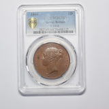 1844 Penny (PCGS MS 63 BN) - Victoria British Copper Coin - Superb