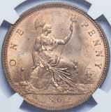 1862 Penny (NGC MS 63 RB) - Victoria British Bronze Coin - Superb