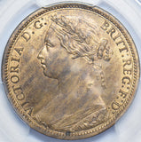 1874 Penny (PCGS MS 63 RB) - Victoria British Bronze Coin - Superb