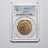 1874 Penny (PCGS MS 63 RB) - Victoria British Bronze Coin - Superb