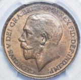 1912 H Penny (PCGS MS 64 RB) - George V British Bronze Coin - Superb