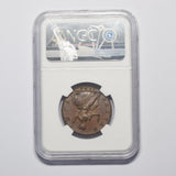 1729 Proof Halfpenny (NGC PF 58 BN) - George II British Copper Coin - Very Nice