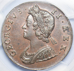 1729 Halfpenny (PCGS MS 64 BN) - George II British Copper Coin - Superb