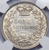 1842 Shilling (NGC AU 55) - Victoria British Silver Coin - Very Nice