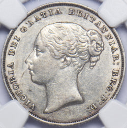 1853 Shilling (NGC AU 53) - Victoria British Silver Coin - Nice