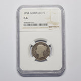 1854 Shilling (NGC G 6) - Victoria British Silver Coin