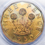 1950 Proof Brass Threepence (PCGS PR 65) - George VI British Coin