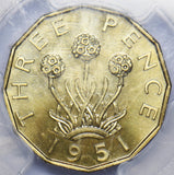 1951 Proof Brass Threepence (PCGS PR 66) - George VI British Coin