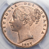 1857 Farthing (PCGS MS 64 RB) - Victoria British Copper Coin - Superb