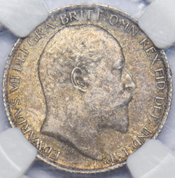 1909 Sixpence (NGC MS 61) - Edward VII British Silver Coin - Very Nice