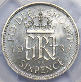 1937 Proof Sixpence (PCGS PR 65) - George VI British Silver Coin - Superb