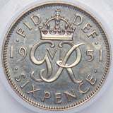 1951 Proof Sixpence (CGS UNC 85) - George VI British  Coin - Superb