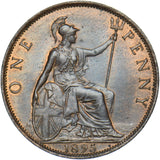 1895 Penny - Victoria British Bronze Coin - Very Nice