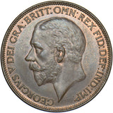 1927 Penny - George V British Bronze Coin - Very Nice