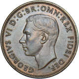 1950 Penny - George VI British Bronze Coin - Very Nice