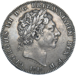 1819 Crown (No Stops On Edge) - George III British Silver Coin - Very Nice